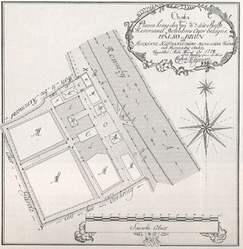 Karta över Ronneby Brunn på 1770-talet.