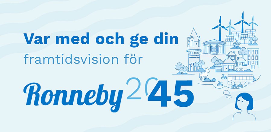 Illustration som visar framtidsvisioner för Ronneby
