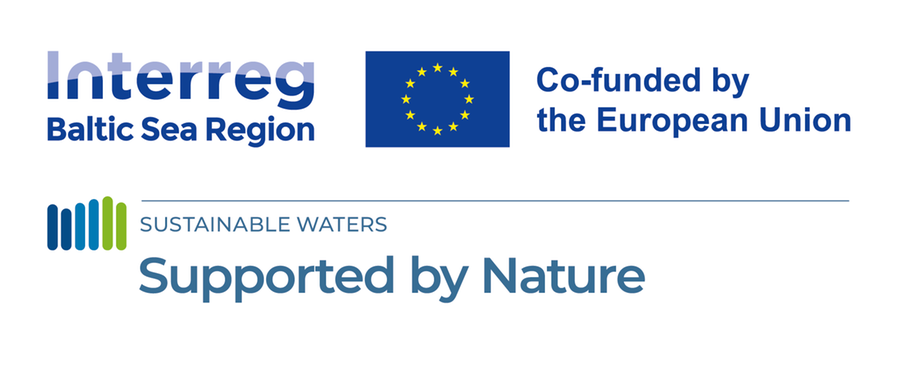 Logotyp för Supported by Nature med EU emblem